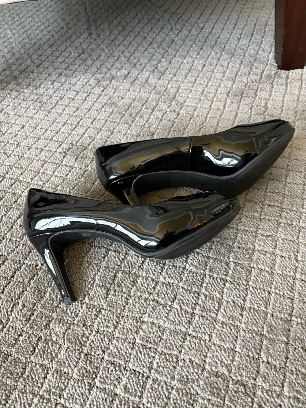 Bandolino Black Patent Peep Toe Heels